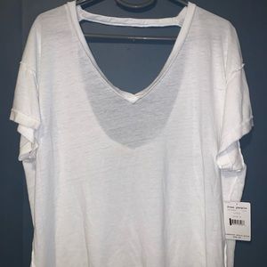 Free People All Mine Cut Out Exposed Hem T-Shirt